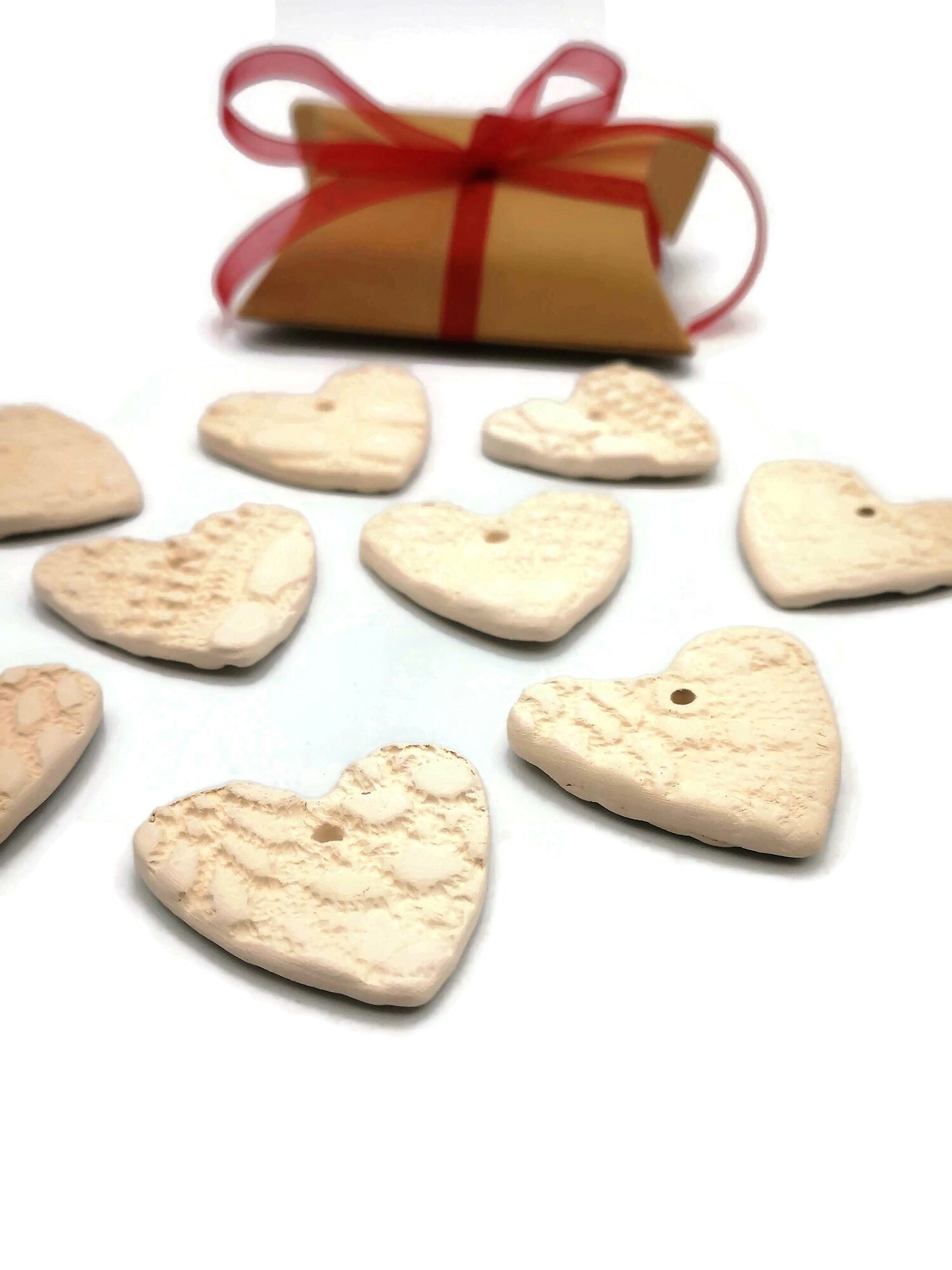 PORTUGUESE WEDDING FAVORS For Guests, Heart Gift Tags, Cute Wedding Favors, Reusable Gift Tag, Ceramic Bisque, Shabby Chic Gift Tag - Ceramica Ana Rafael