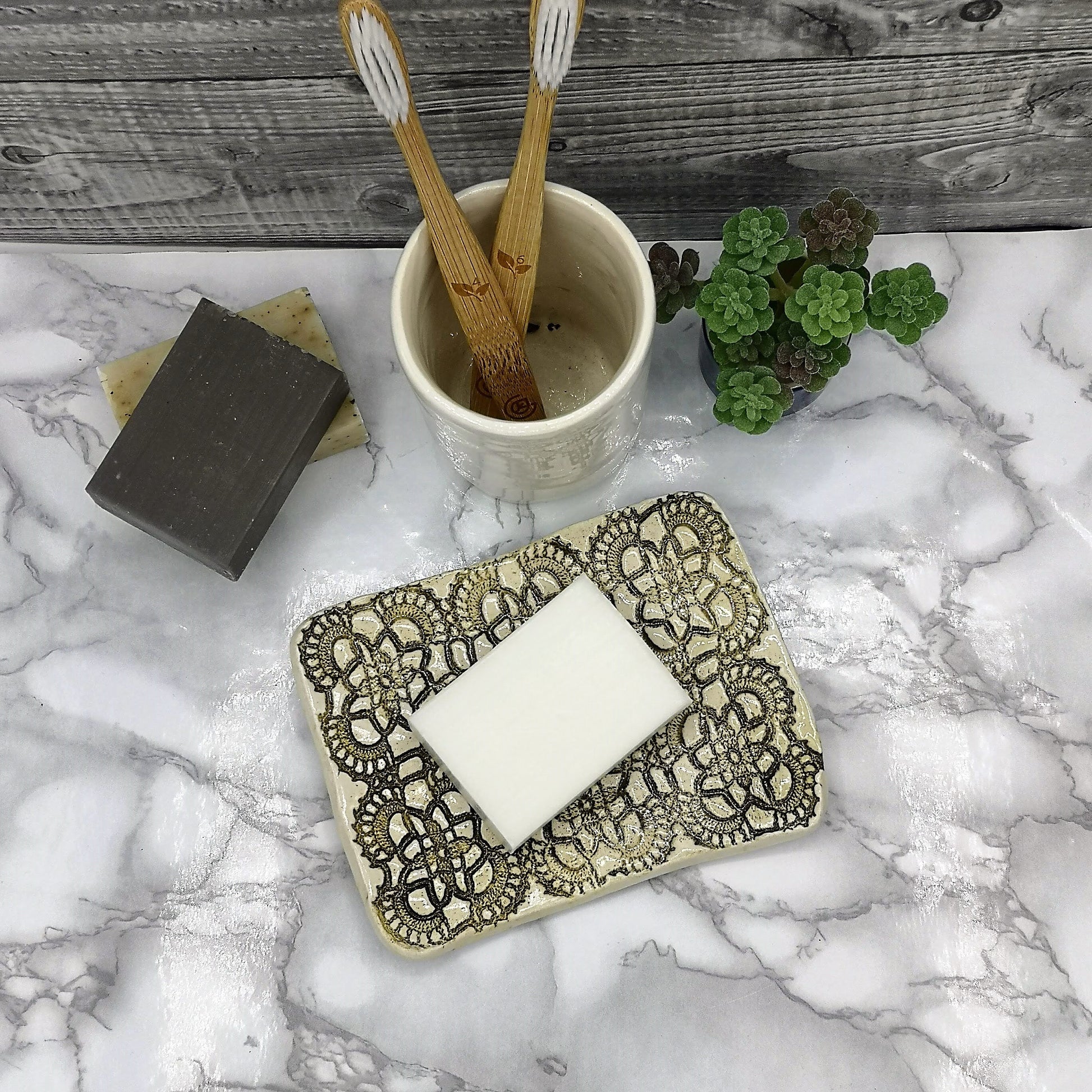 DISH SOAP DISPENSER, Handmade Ceramic Soap Dish With Drain, Bathroom Accessories, Soap Bar Holder - Ceramica Ana Rafael