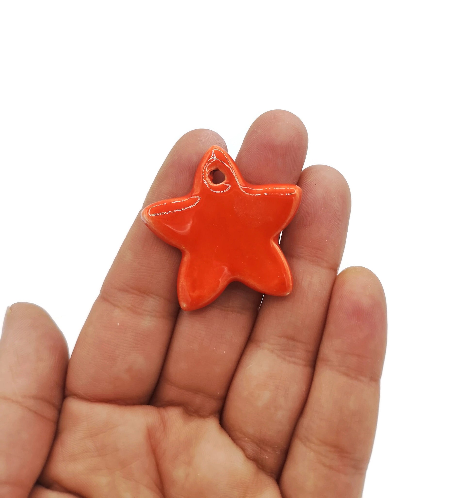 CUTE CLAY CHARM, Decorative Necklace Pendant, Handmade Star Shape Pendant For Jewelry Unique Gift For Mom - Ceramica Ana Rafael