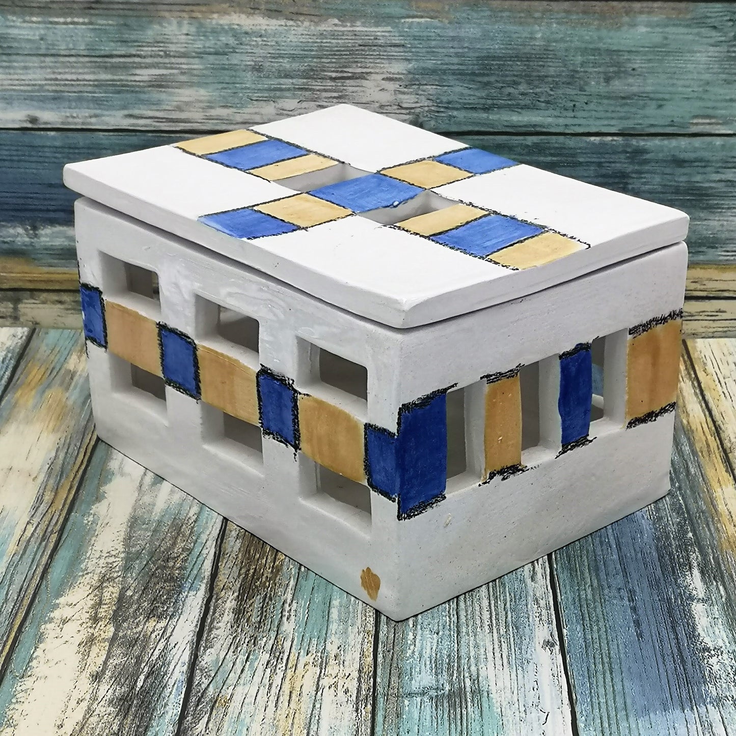 UNIQUE JEWELRY BOX, Hand Painted Large Jewelry Box With Lid, Decorative Ceramic Minimalist Box, Modern Treasure Box - Ceramica Ana Rafael