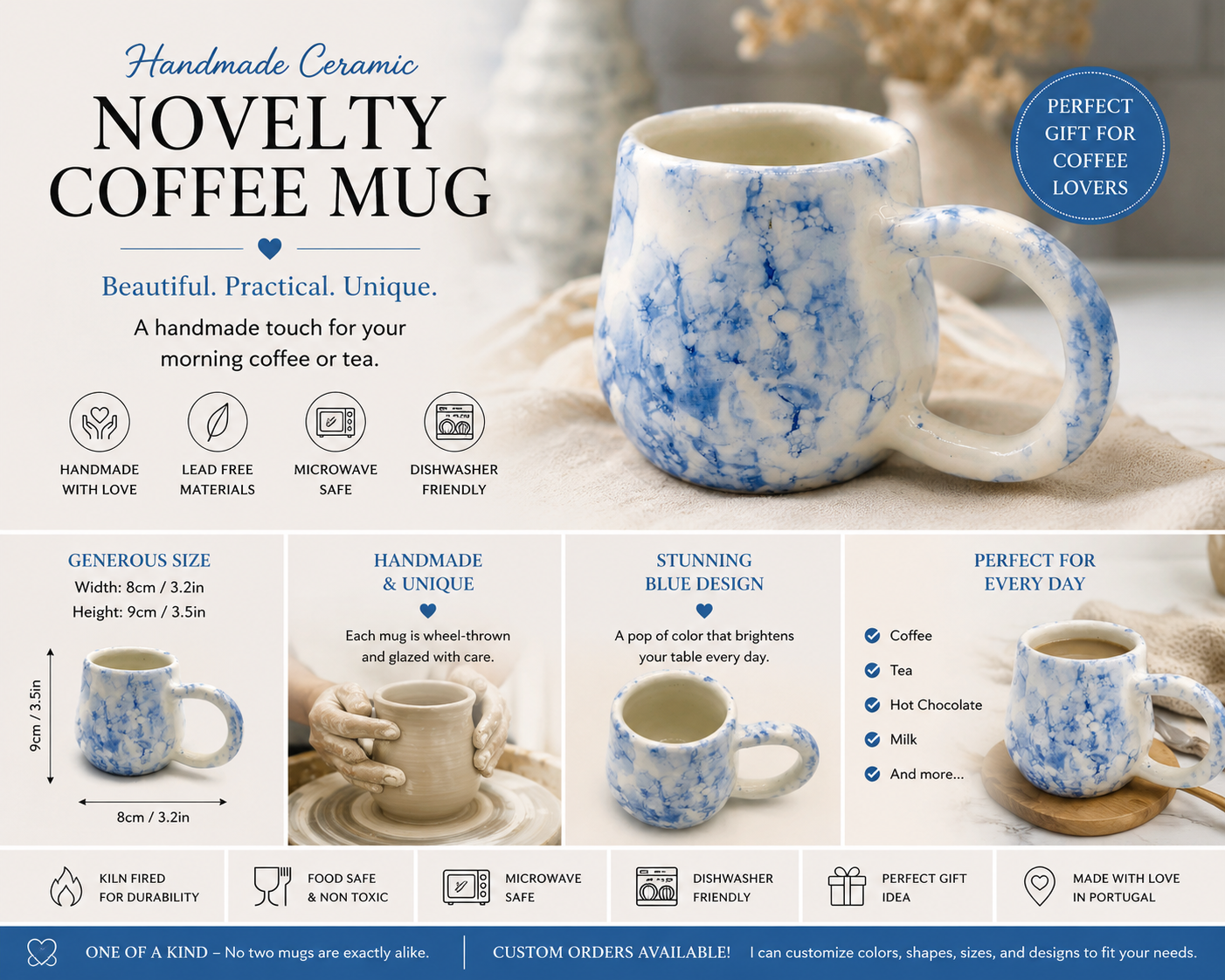 TAZA DE CAFÉ NOVEDAD, Taza de café reutilizable, Taza de cerámica hecha a mano, Taza de café moderna, Regalo de amantes del café para él, Taza de cerámica