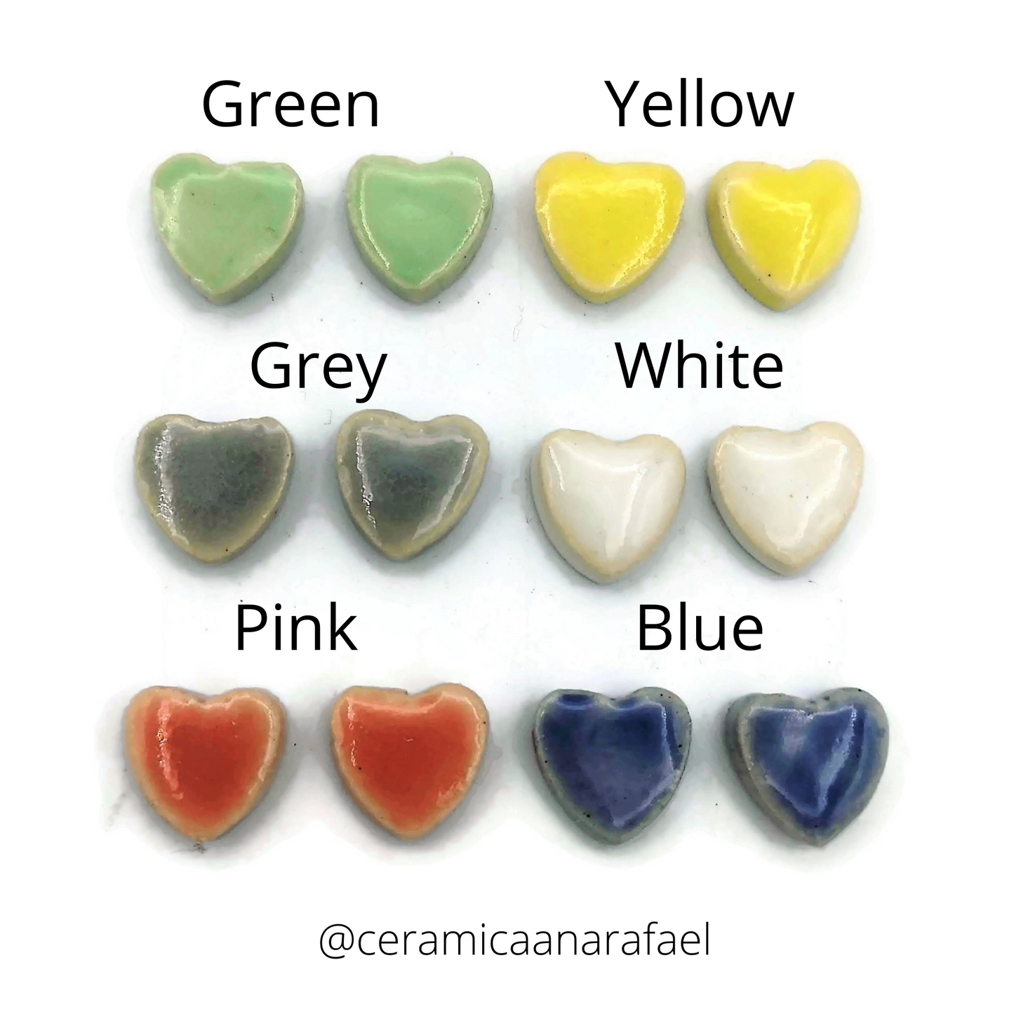 Handmade Ceramic Blue Heart Stud Earrings For Women, Minimalist Novelty Small Dainty Earrings, Best Gifts For Her On Valentines Day - Ceramica Ana Rafael