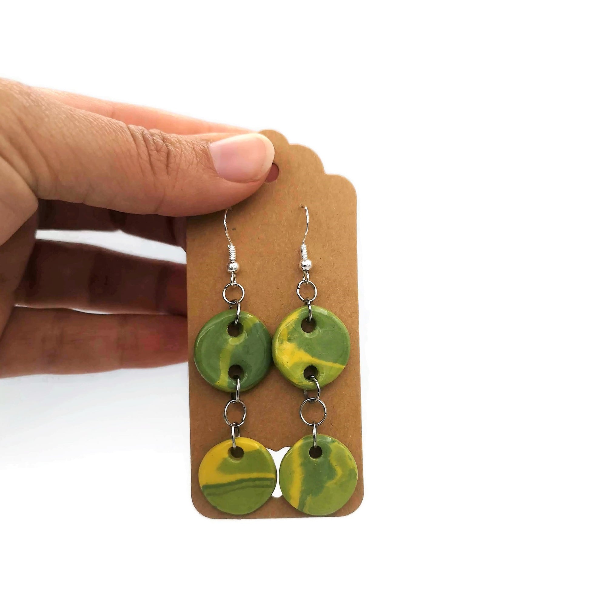Statement Earrings Dangle Clay Earrings, Handmade Ceramic Aesthetic Earrings, Dangle Earrings For Mom Birthday Gift From Daughter - Ceramica Ana Rafael
