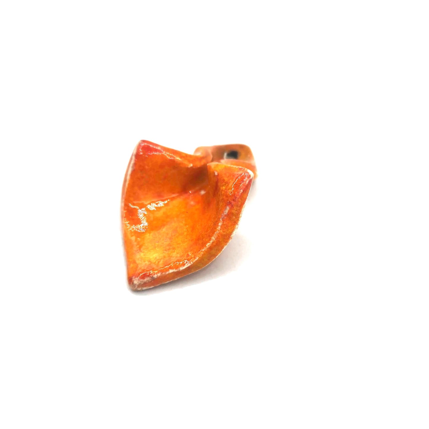 Large Irregular Ceramic Pendant - Handmade Orange Porcelain Statement Jewelry, Unique Modern Necklace Pendant