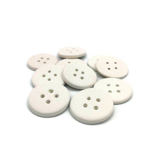 Handmade ceramic Sewing buttons Set, Unpainted Ceramic Bisque ready To Paint, Upholstery Buttons Round Shape, Best Gifts For Her Large Blank - Ceramica Ana Rafael