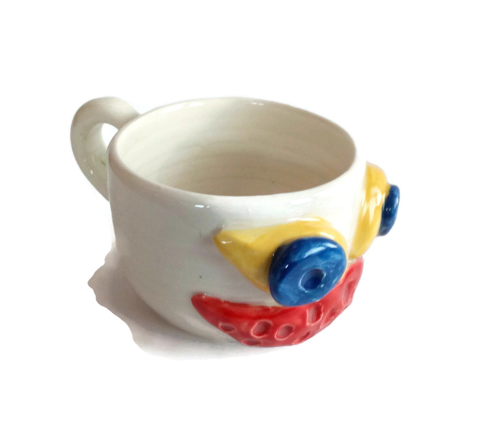 Handmade Ceramic Monster Coffee Mug Hand Painted, Unique Pottery Halloween Mugs For Women, Colorful Funny Face Horror Mug, Creative Creepy - Ceramica Ana Rafael