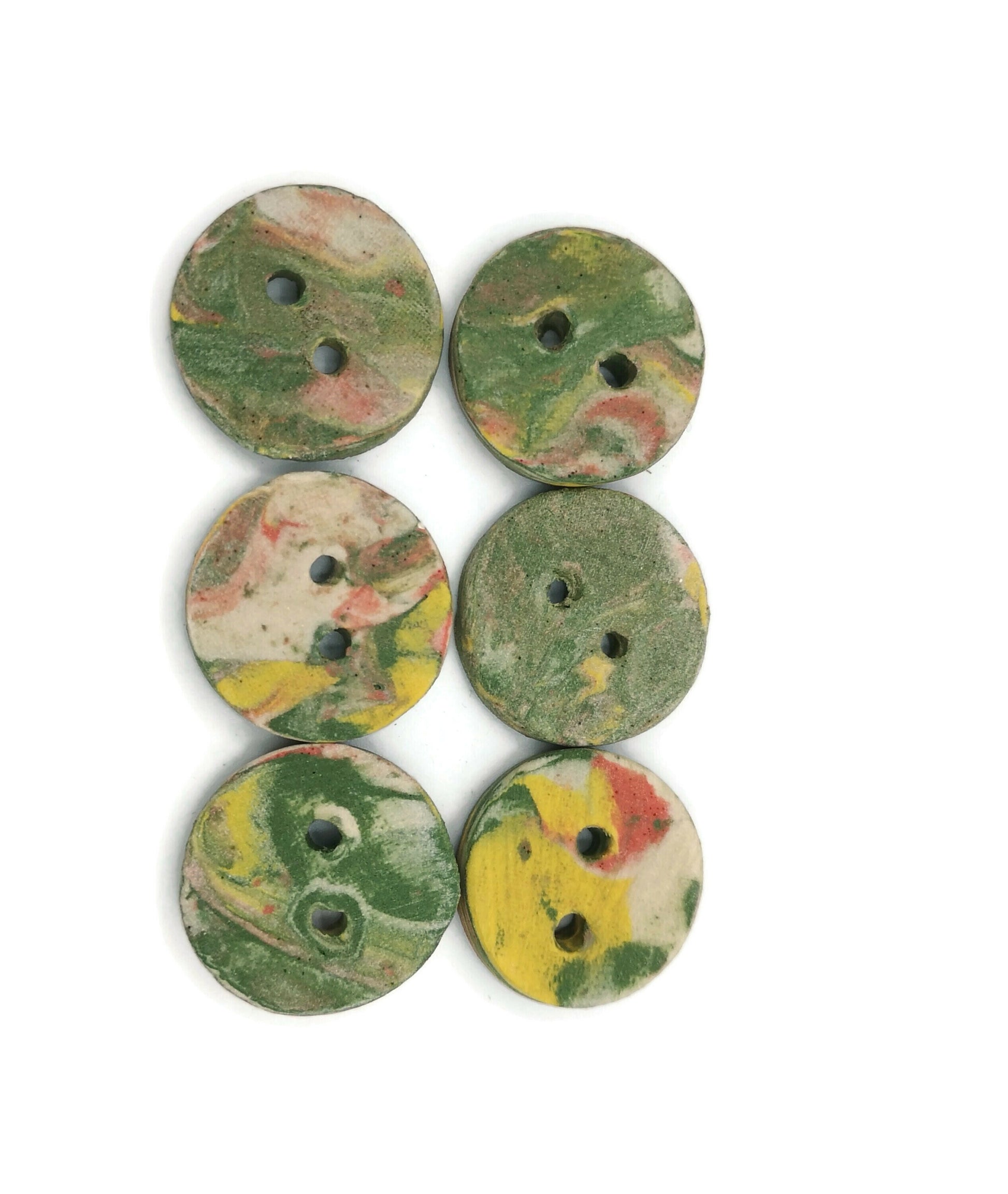 Handmade Ceramic Sewing Buttons Lot Of 6, Novelty Buttons For Crafts, Best Sellers Custom Buttons, Unique Backpack Buttons Cute, Coat Button - Ceramica Ana Rafael