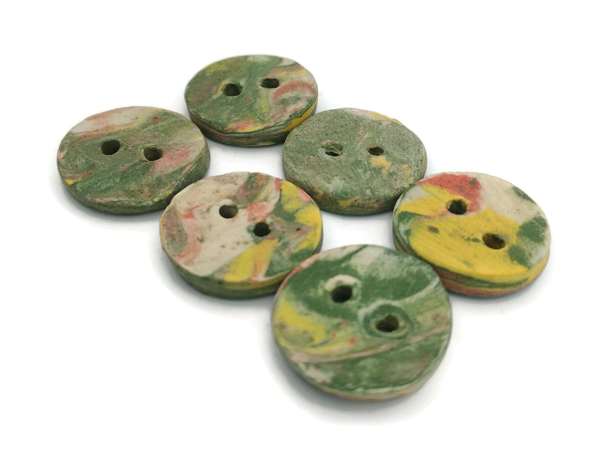 Handmade Ceramic Sewing Buttons Lot Of 6, Novelty Buttons For Crafts, Best Sellers Custom Buttons, Unique Backpack Buttons Cute, Coat Button - Ceramica Ana Rafael