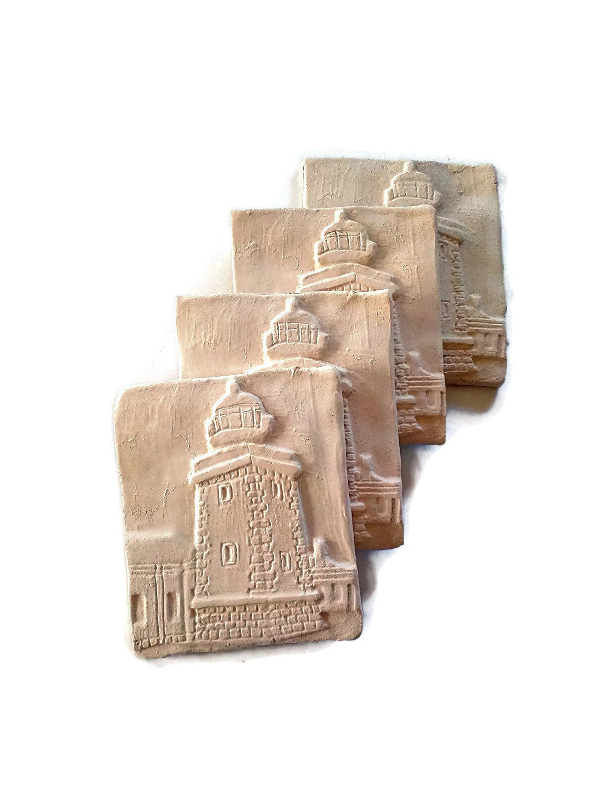 Lighthouse tile for crafts, unpainted ceramic bisque ready to paint, blank tile nautical, DIY gifts for mom, craft supplies for adults, best - Ceramica Ana Rafael