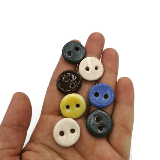 Unique Buttons Set Of 7, Novelty Theme Buttons, Clay Buttons Custom, Flat Buttons Lot, Best Sellers Sewing Supplies And Notions Round Button - Ceramica Ana Rafael