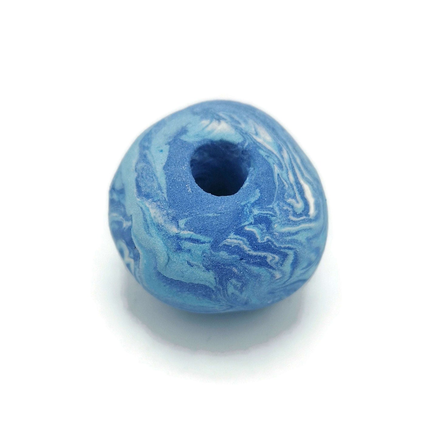 30mm Clay Beads, Handmade Ceramic Macrame Beads Matt, 1 Pc Large Hole Beads Unique, Round Bubblegum Beads, Jewelry Making Porcelain Beads - Ceramica Ana Rafael