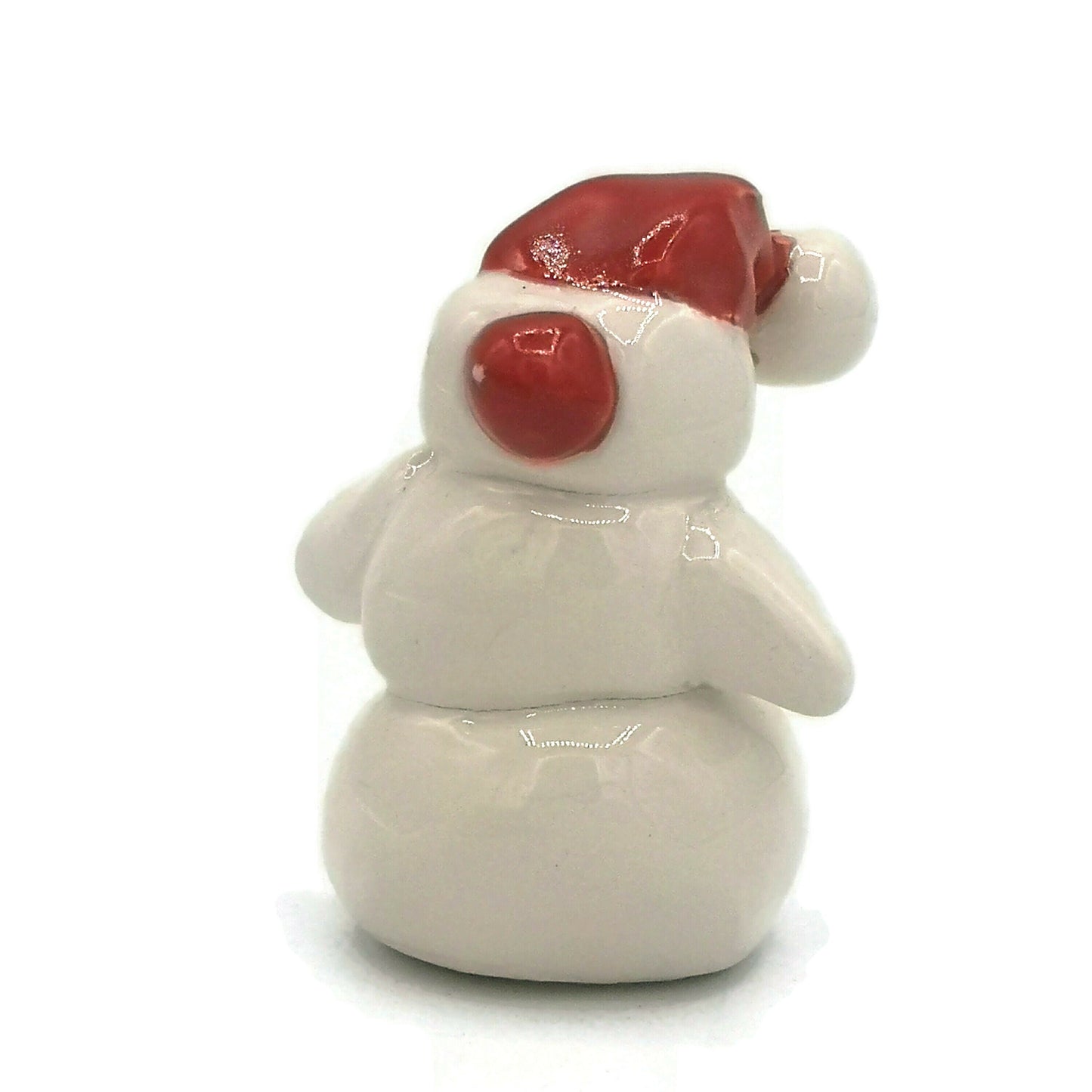Miniature snowman ornament, Gifts For Her Christmas, ceramic snowman figurine, mom christmas gift, Clearance Items, cake topper - Ceramica Ana Rafael