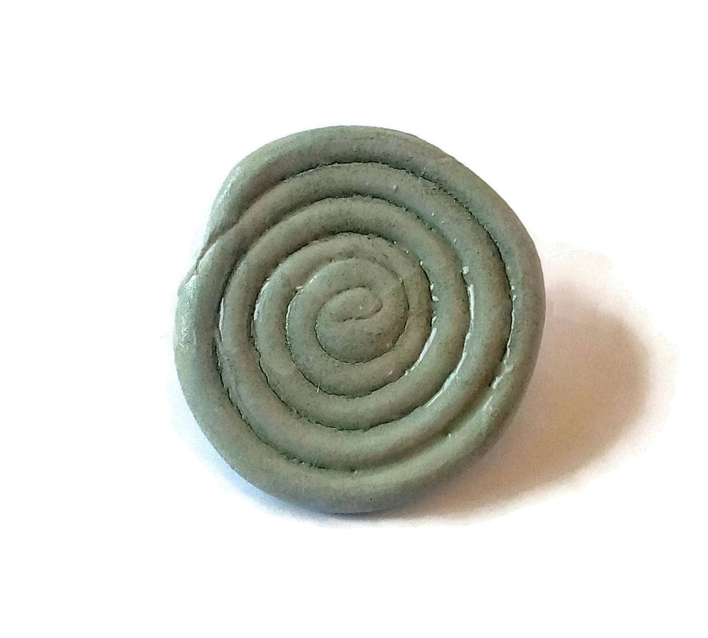 Handmade Ceramic Brooch Pin, Green Spiral Brooch, Mothers Day Gift For Grandma, Best Step Mom Birthday Gifts For Her - Ceramica Ana Rafael