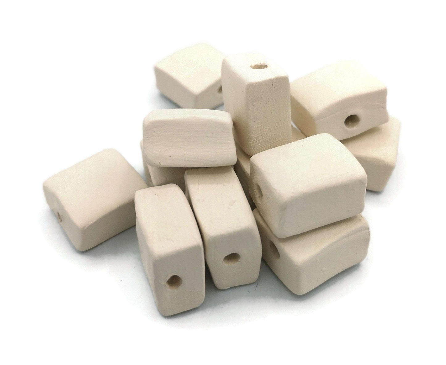 12Pc SquareHandmade Ceramic Bisque Beads For Jewelry Making, Craft Kits For Adults, Unpainted Macrame Beads Ready To Paint, Best Seller 2023