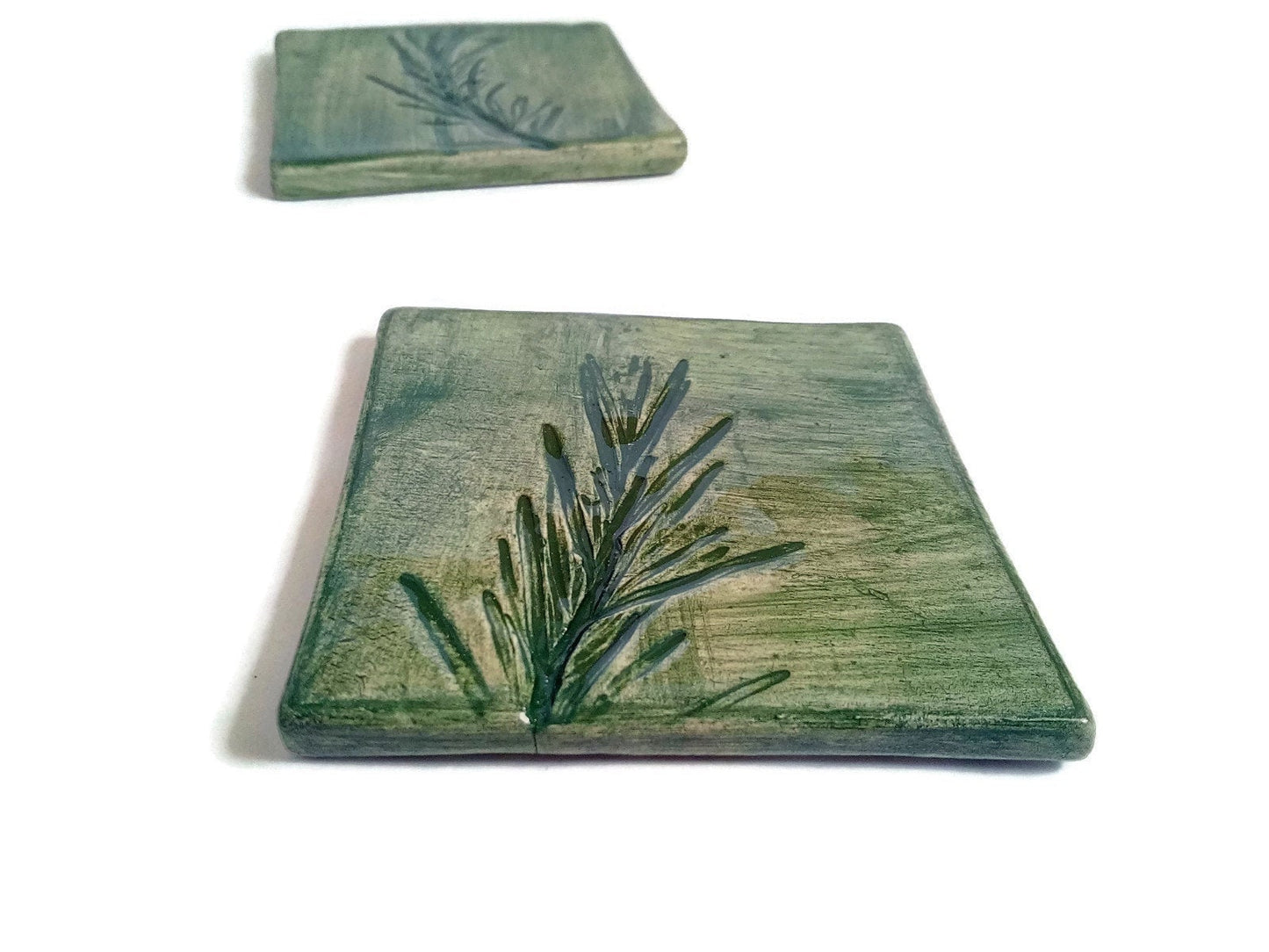 Portuguese ceramic tile for backsplash, plant tiles for table, small square tile, birthday gifts for plant lover, plant mom gift - Ceramica Ana Rafael