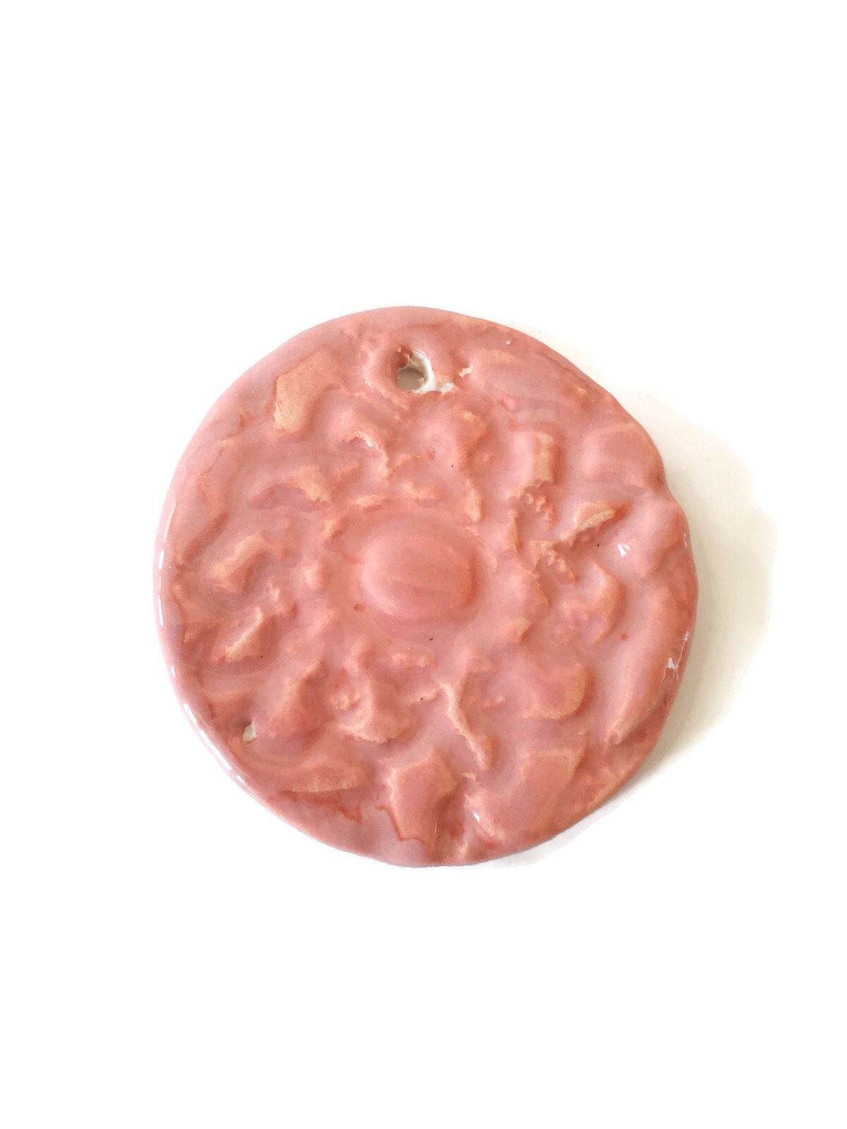 Extra Large Circle Pendant For Jewelry Making, Cute Clay Charm Necklace Pendant, Handmade Large Ceramic Pendant Gift For Friends - Ceramica Ana Rafael