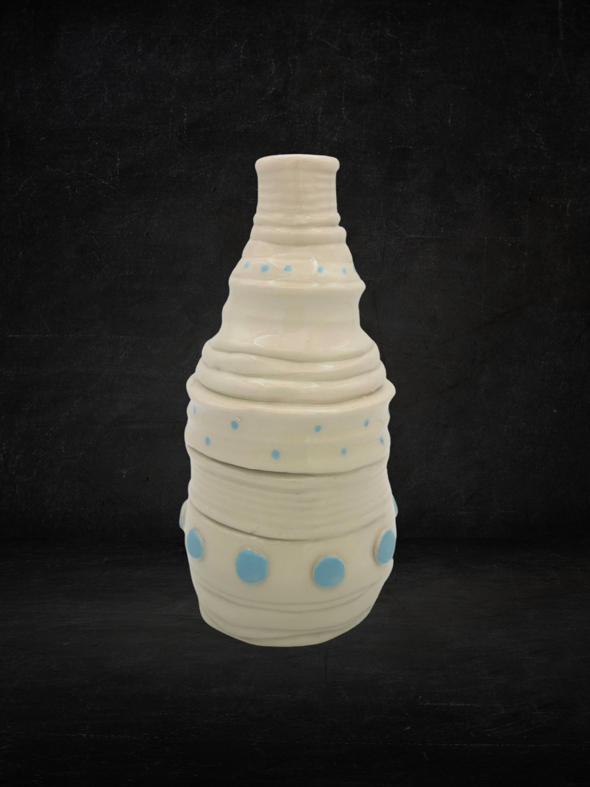 Irregular Handmade Ceramic Vase For Flowers, Textured Decorative Handbuilt Stoneware Sculptural Bottle For Home Decor With Rustic Look - Ceramica Ana Rafael