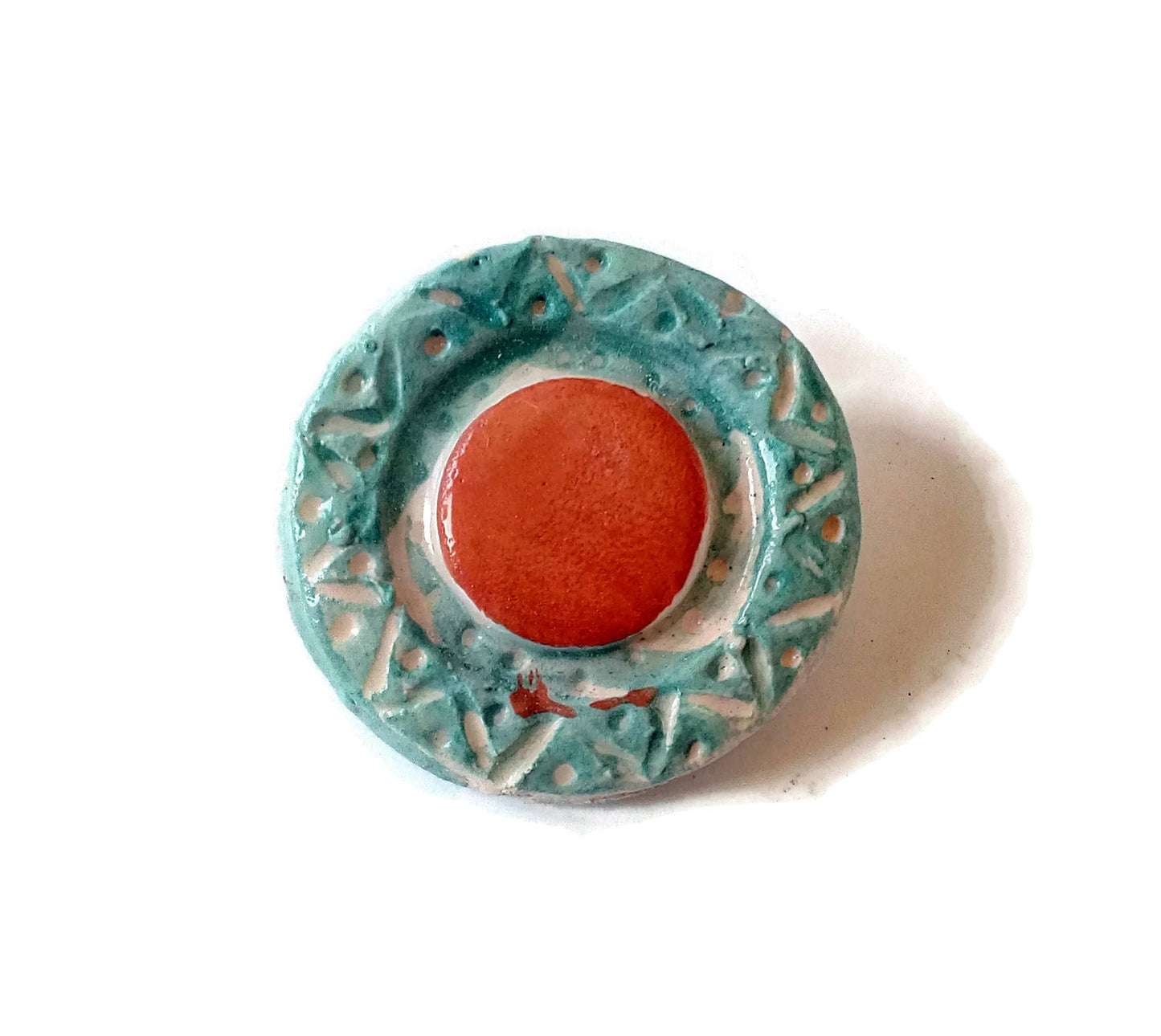 Hand Painted Brooch with Vintage Style, Hanmade Ceramic Jewelry Brooches For Women, Mom Birthday Gift From Daughter, Christmas Gifts - Ceramica Ana Rafael