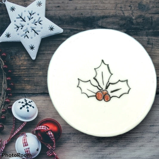 christmas coasters for drinks, round coaster pottery, trending now, ceramic coasters handmade - Ceramica Ana Rafael