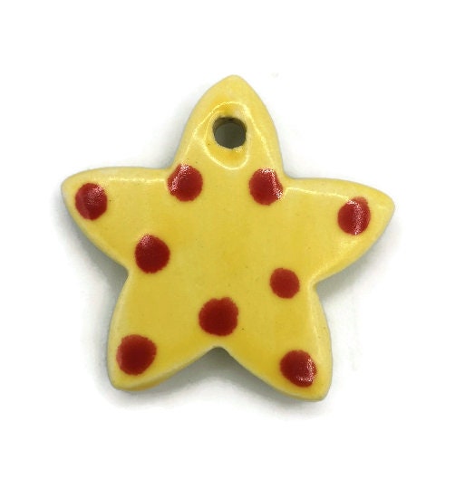 CUTE CLAY CHARM, Decorative Necklace Pendant, Handmade Star Shape Pendant For Jewelry Unique Gift For Mom - Ceramica Ana Rafael