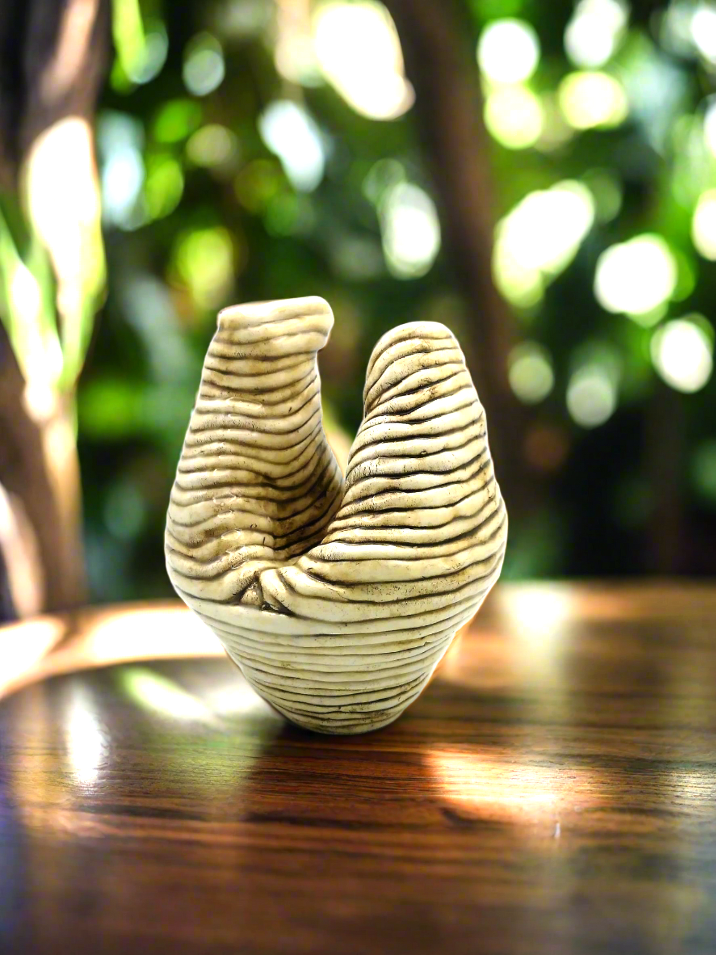 Jarrón de cerámica escultórico hecho a mano, jarrón de cerámica de forma irregular, regalo de cumpleaños de mamá, buque de escultura abstracta moderna de mediados de siglo más vendido