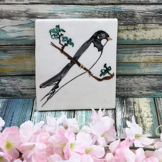 Hand Painted Swallow Bird Tiles For Backsplash, Bird Lovers Mother's Day Gift From Daughter, Handmade Ceramic Decorative Tiles Best Sellers - Ceramica Ana Rafael