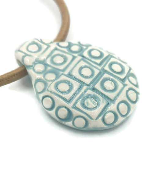 Unique Jewelry Clay Charms For Jewelry Making, Handmade Ceramics Extra Large Pendant Necklace Gift For Mom, Best Sellers Turquoise Pendant - Ceramica Ana Rafael
