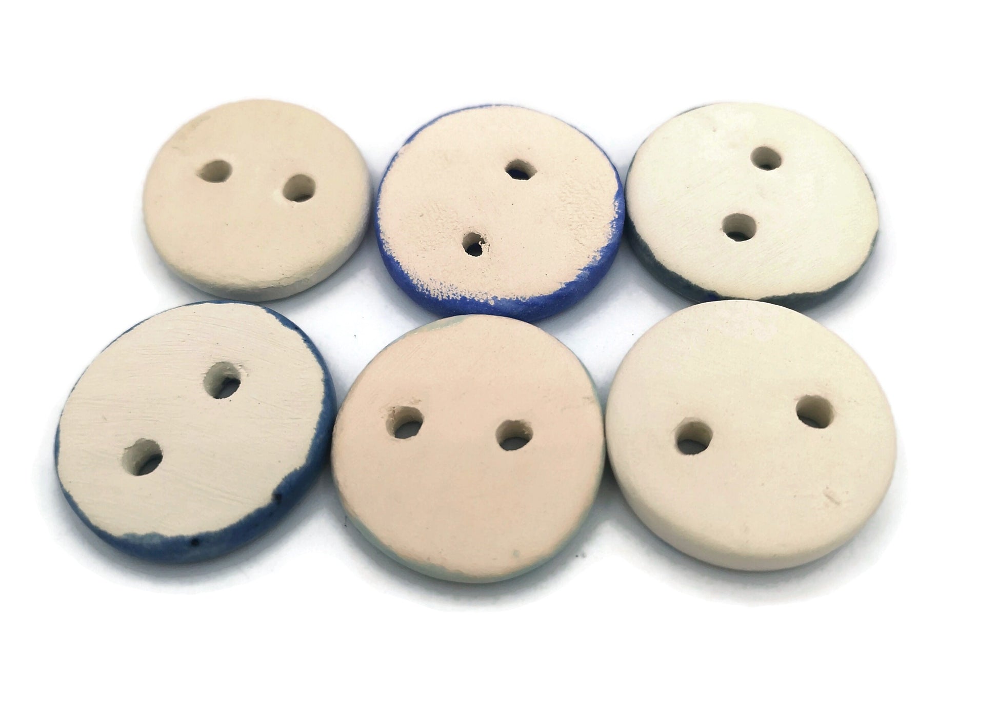 6Pc 30mm Large Round Buttons, Handmade Ceramic Sewing Buttons For Clothing, Craft Buttons For Jackets And Coats - Ceramica Ana Rafael