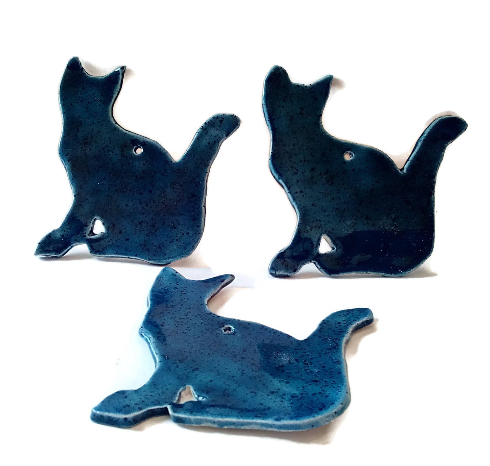 3Pc Handmade Ceramic Cat Ornament, Halloween Wall Hanging Decor Best Gifts For Her, Cat Owner Mom Birthday Gift, Best Sellers Cat Lover Gift - Ceramica Ana Rafael