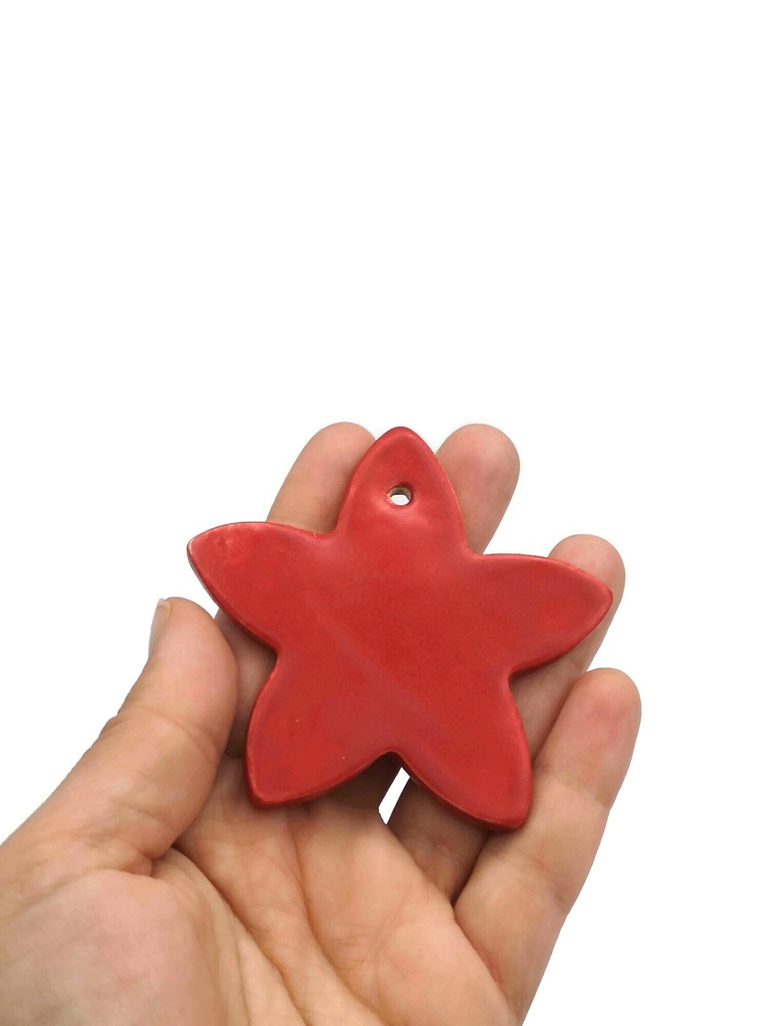 1Pc Handmade Ceramic Star Gift Tags All Occasion, Clay Christmas Ornaments Reusable, Holiday Artisan Celestial Home Decor, Party Favors - Ceramica Ana Rafael