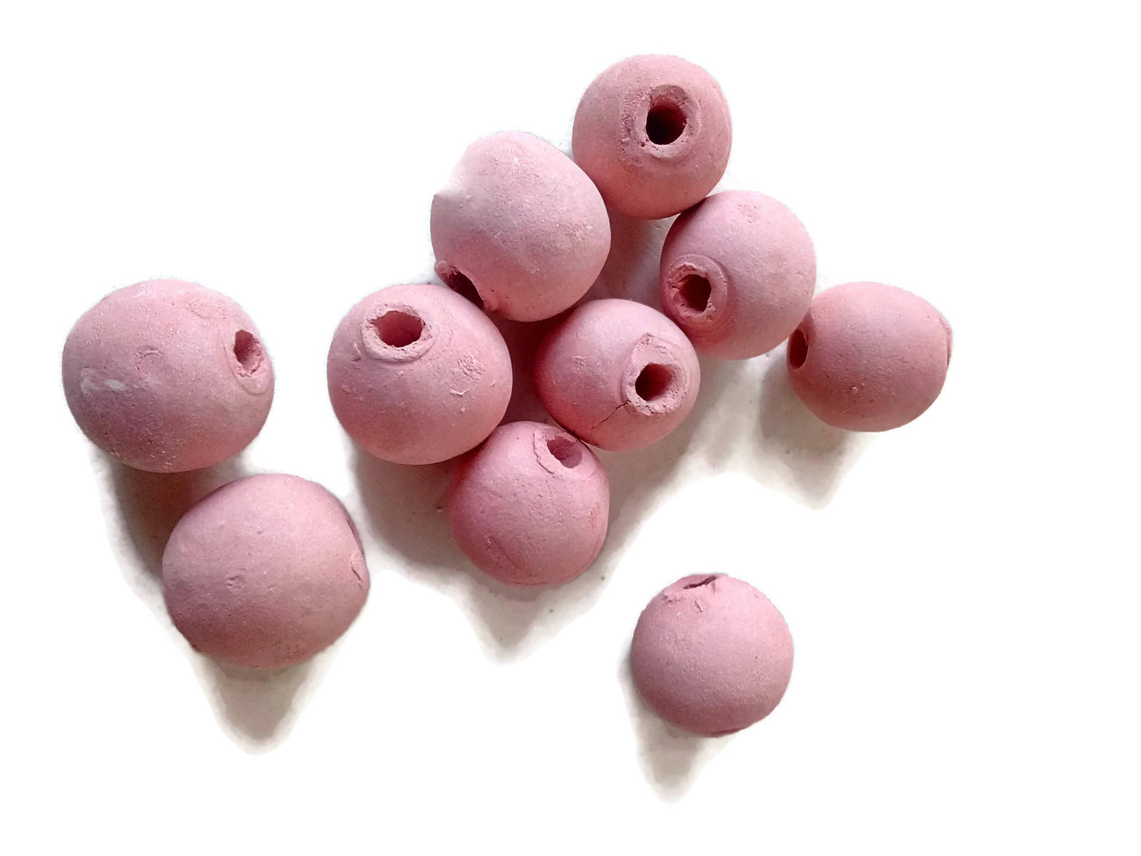 Clay Beads For Jewelry Making, Set Of 10 Handmade Macrame Beads Ceramic Trending Now, Best Sellers Round Bubblegum Beads Unique Porcelain - Ceramica Ana Rafael