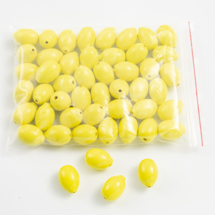 Extra-Large Lemon-Shaped Yellow Wood Beads | Macrame & Home Decor