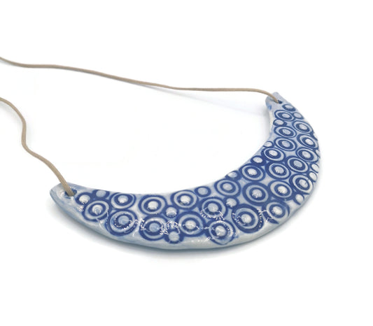 LARGE STATEMENT PENDANT For Necklace, Unique Ceramic Bib Pendant For Jewelry Making Supplies - Ceramica Ana Rafael