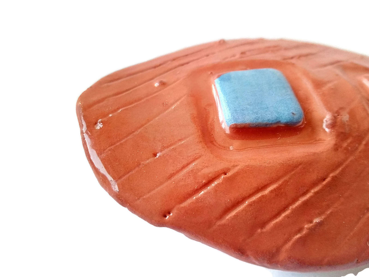 Handmade Ceramic Red and Blue Hair Clip For Women, Best Gifts For Her, Large Hair Barrette, Birthday Gift Idea, Minimalist Hair Clip - Ceramica Ana Rafael