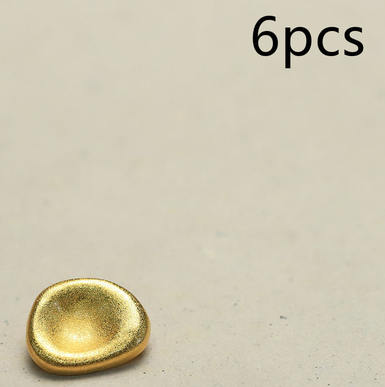 Large Metal Alloy Shank Buttons - Gold or Silver, Unique Organic Shape | Sold in Packs of 1 or 6