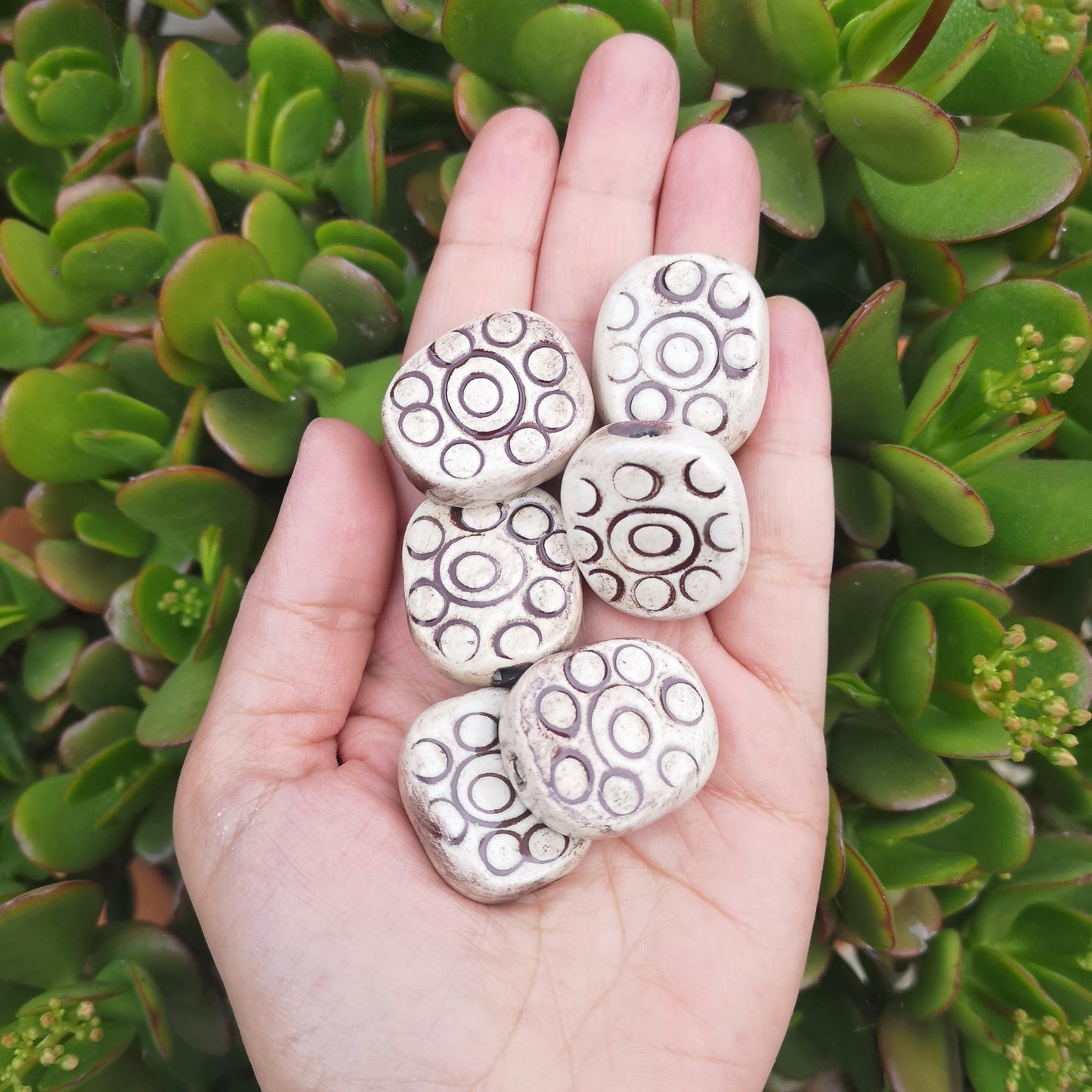 Handmade Ceramic Beads, Unique Clay Jewelry Beads, Unusual Porcelain Beads, Decorative Oval Beads For Crafts - Ceramica Ana Rafael