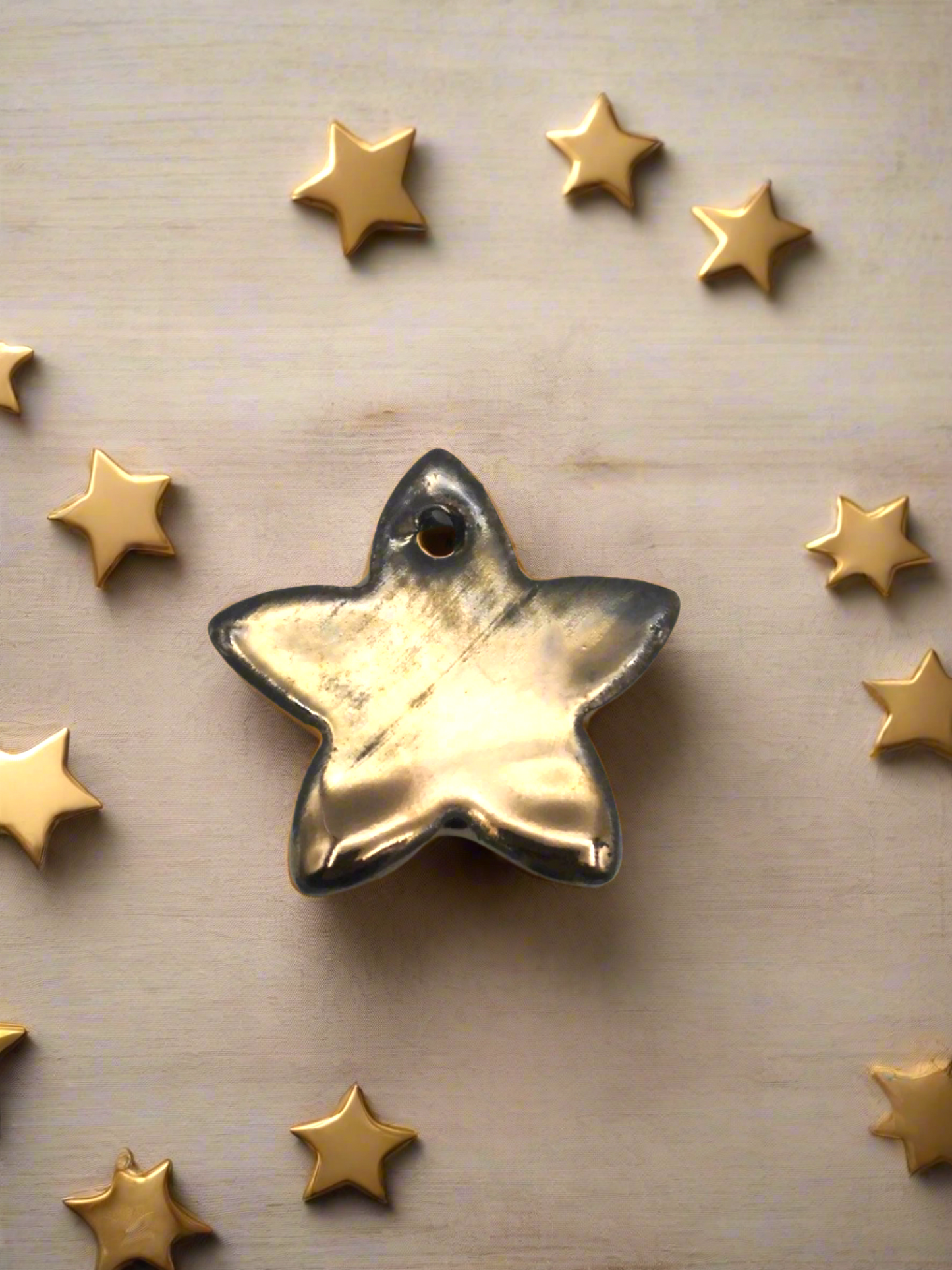 1 pieza de etiquetas de regalo de estrella de cerámica hechas a mano para todas las ocasiones, adornos navideños de arcilla reutilizables, decoración del hogar celestial artesanal navideña, favores de fiesta