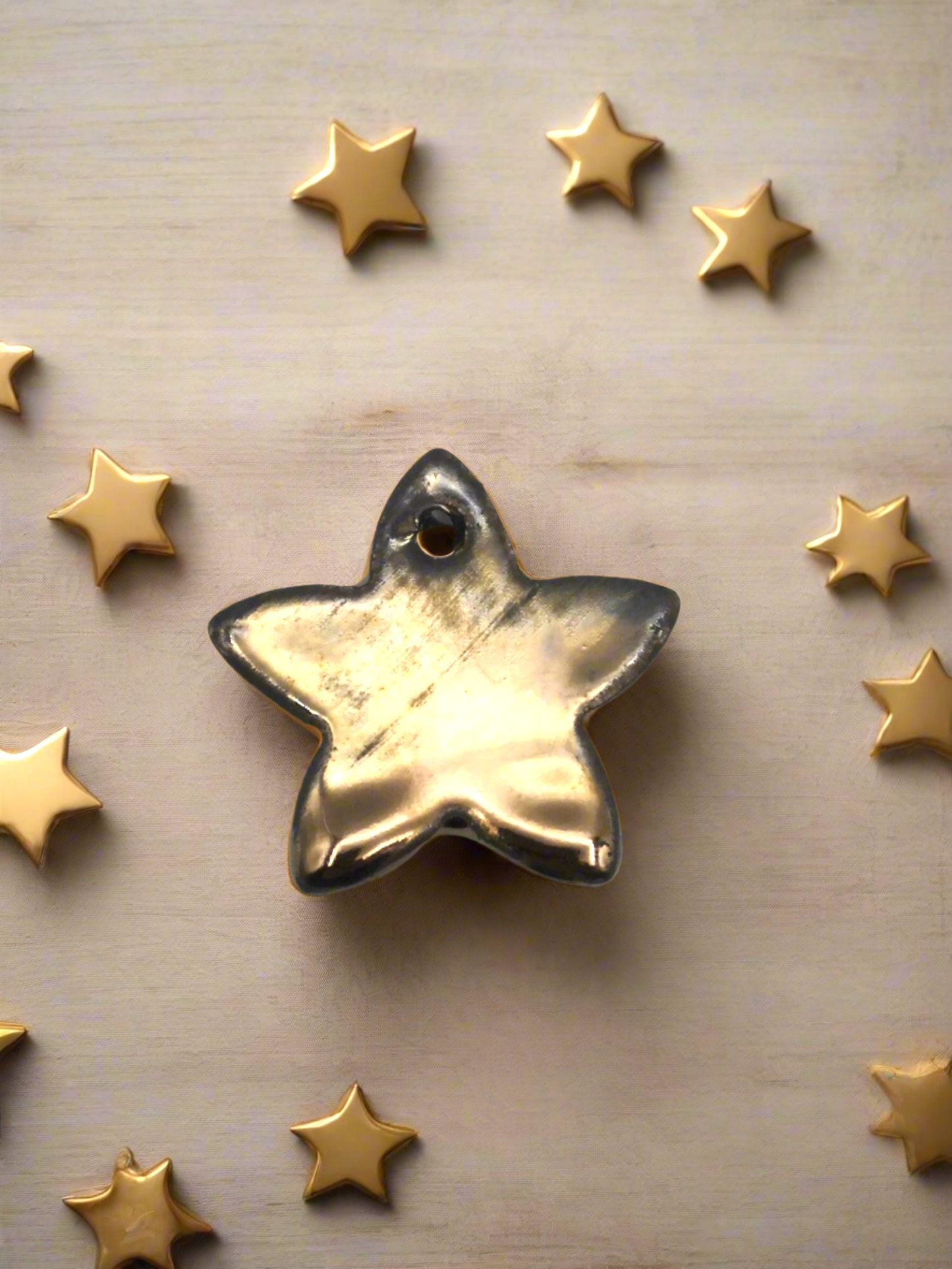 1Pc Handmade Ceramic Star Gift Tags All Occasion, Clay Christmas Ornaments Reusable, Holiday Artisan Celestial Home Decor, Party Favors