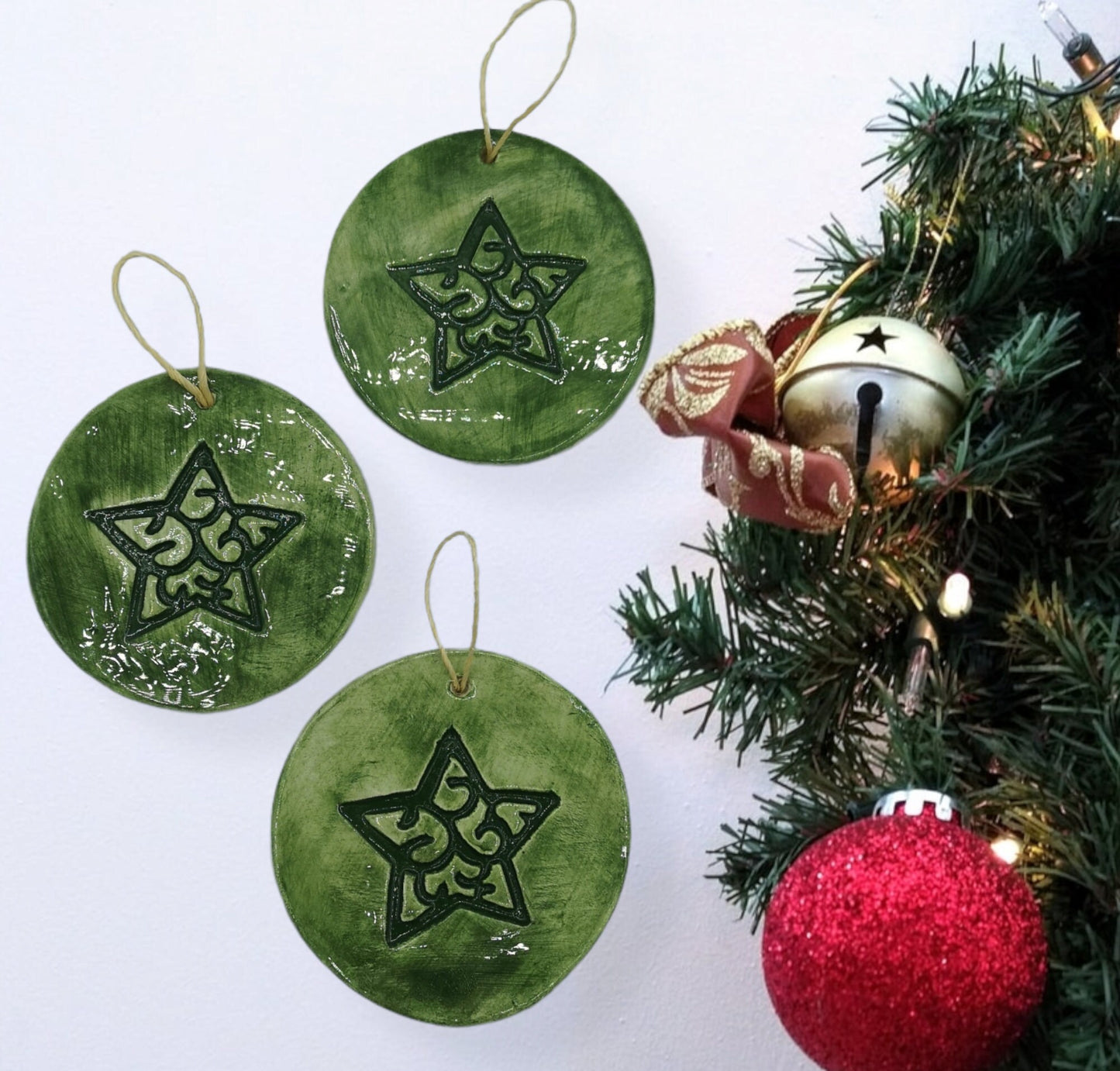 Small Star Wall Hanging, Retro Christmas Ornaments Decor Gift For Mom, Best Sellers Handmade Ornaments, Christmas Tree Star, Porcelain Star - Ceramica Ana Rafael