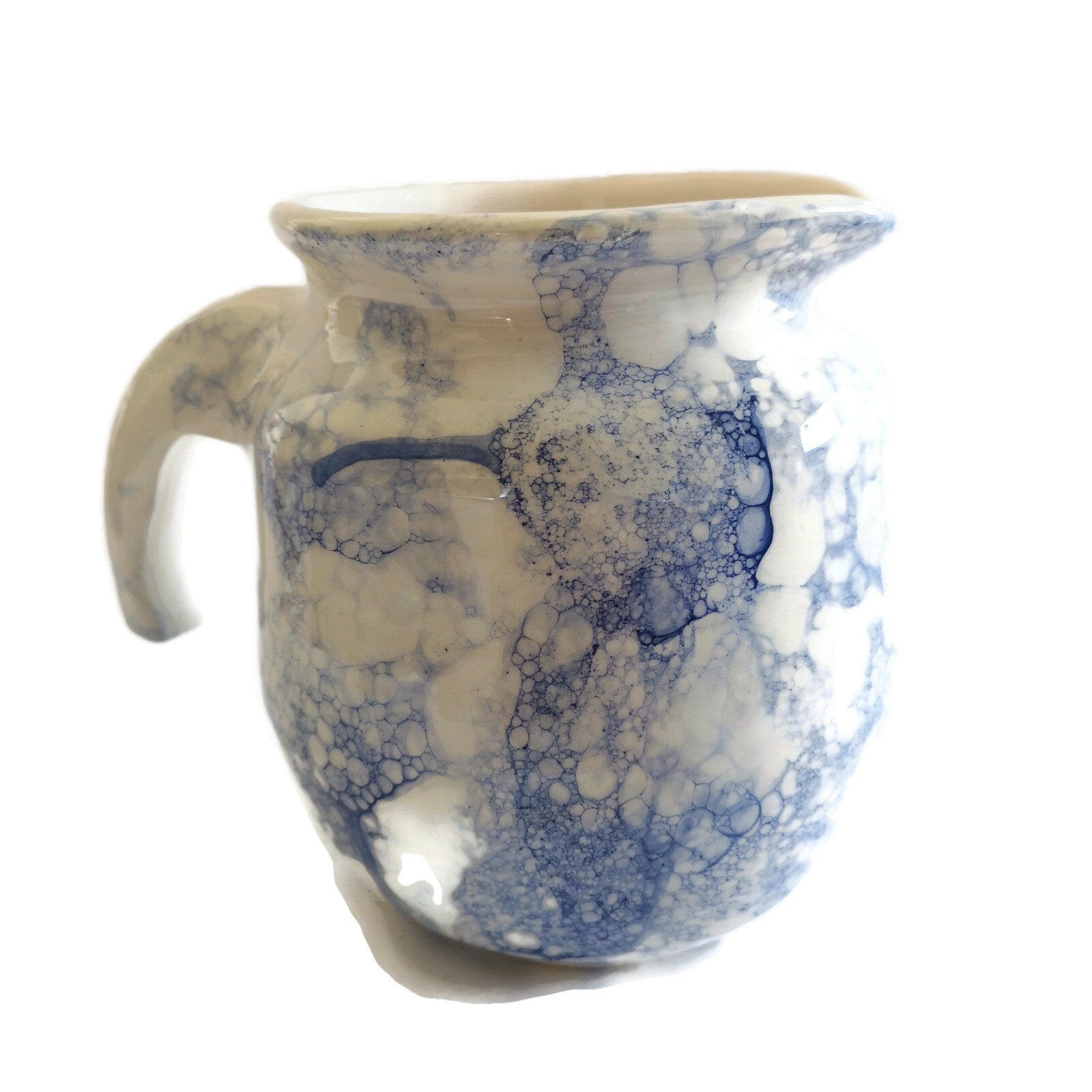 900ml/30oz Handmade Ceramic Blue And White Water Pitcher for Table With Handpainted Abstract Design, Pottery Vase Best Gifts for Her - Ceramica Ana Rafael