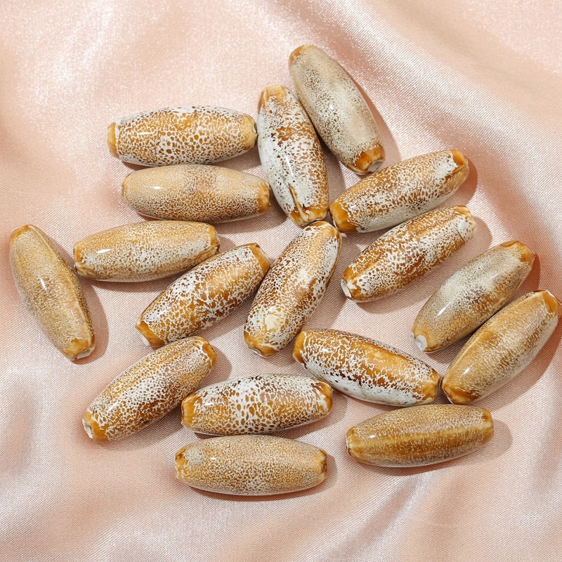 10 Pcs Large Ceramic Bullet Beads – Jewelry Making & Craft Supplies