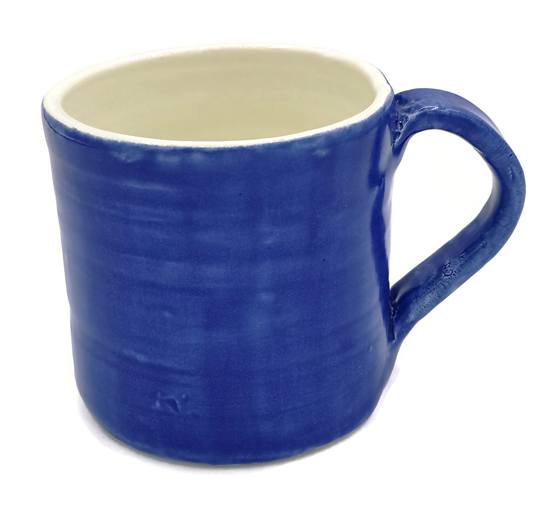 Large Handmade Ceramic Mug, Royal Blue Pottery Cool Coffee Mugs, Unique Coffee Lover Gift For Men Who Have Everything - Ceramica Ana Rafael