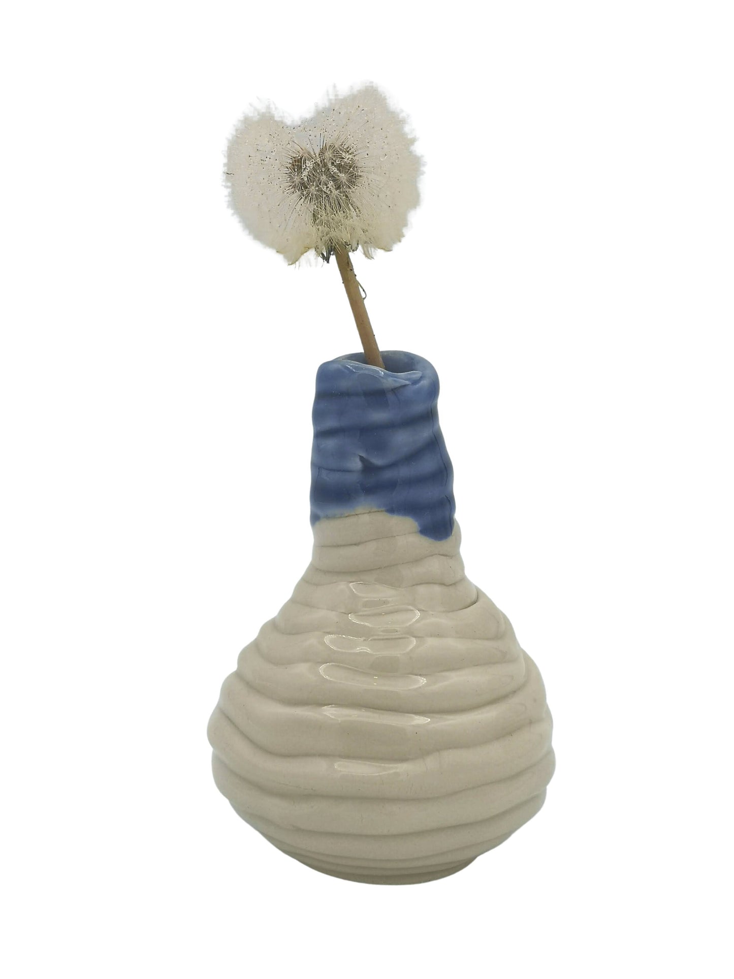 Handmade Ceramic Vase, Abstract Textured Mid Century Moden Sculptural Vase for Flowers, Unique Artisan Office Desk Accessories for Women - Ceramica Ana Rafael