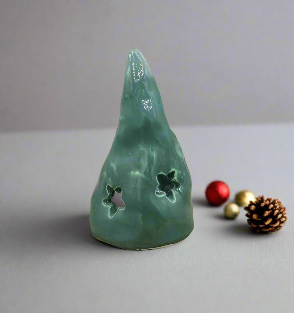 Handmade Ceramic Christmas Tree Candle Holder | Unique Christmas Decor Gift for Women | Secret Santa Ideas