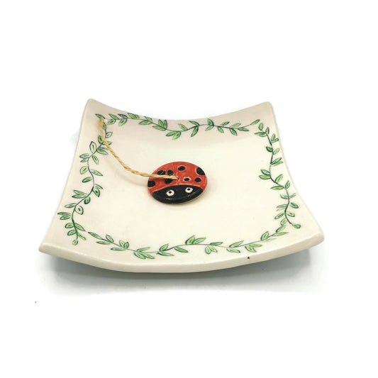 Handmade Ceramic Napkin Holder for Table Decor, Ladybug Kitchen Decor, Cottagecore Decor Housewarming Gift First Home, Mothers Day Gift - Ceramica Ana Rafael