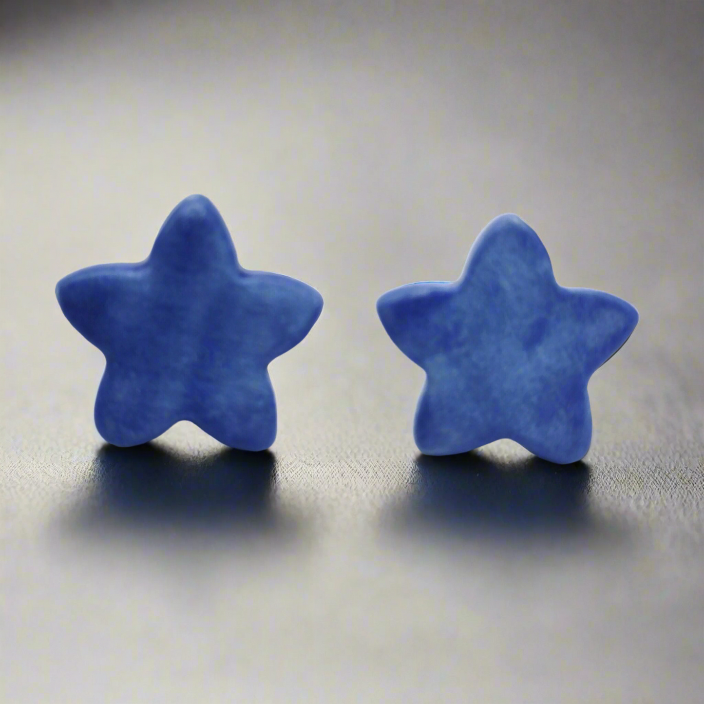 Blaue Stern-Ohrstecker für Frauen, handgefertigter Keramikschmuck, beste Geschenke für Sie, Mutter-Geburtstagsgeschenk