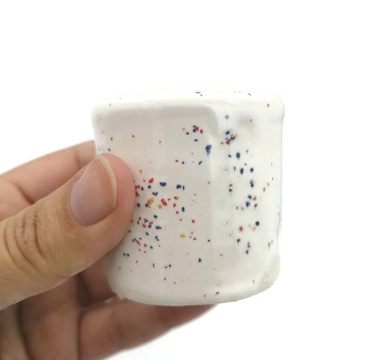 CUTE ESPRESSO CUP, Unique Coffee Cup Reusable, Dishwasher Safe Funny shot glass, Novelty Coffee Mug With Conffety Paint For Women - Ceramica Ana Rafael
