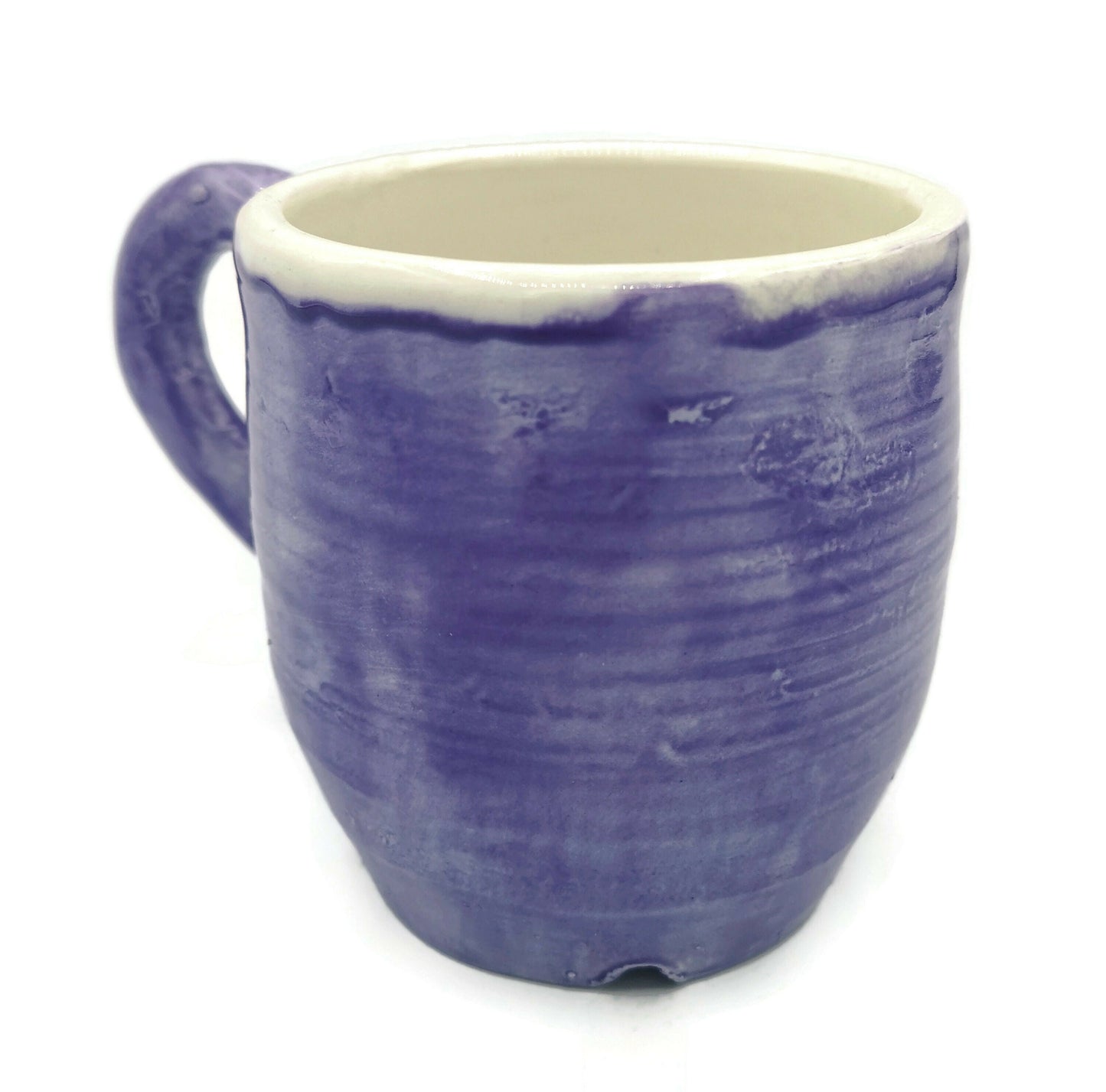 Large Handmade Ceramic Coffee Mug, Reusable Coffee Cup, Modern Unique Coffee Cup, Coffee Lovers Gift For Him, Purple Pottery Mug 300 ml - Ceramica Ana Rafael