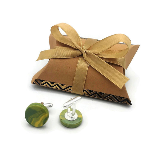 Handmade Ceramic Cufflinks For Men, Valentines Day Gift for Boyfriend, 9th Anniversary Gift for Husband, Best Gifts for Him - Ceramica Ana Rafael