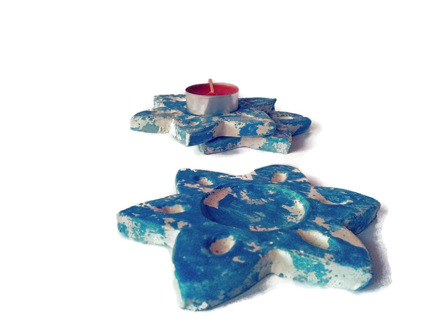 Handmade Ceramic Star Candle Holder For Home Decor, Office Desk Accessories For Her, Artisan Pottery Tealight Holder, Gift Idea For Women - Ceramica Ana Rafael